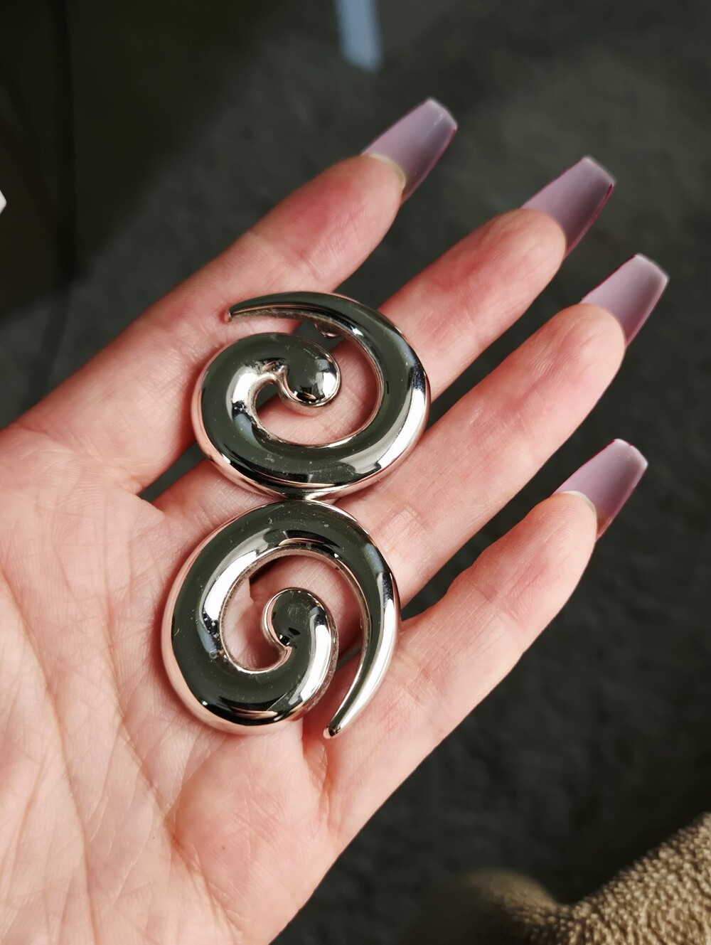 Monet Polished Silver Spiral Post Earrings - Picture 5 of 15